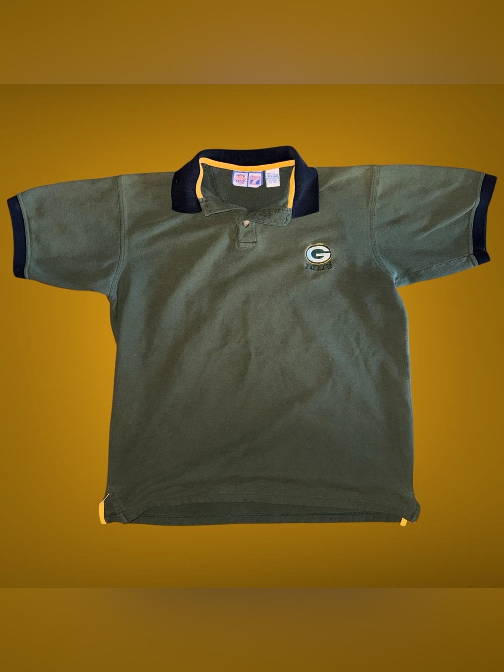 Vintage 90s Logo 7 Green Bay Packers Embroidered Polo Shirt Size Large Tall